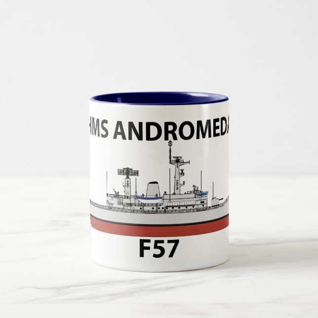 HMS Andromeda, Orig config Two-Tone Coffee Mug (Center)