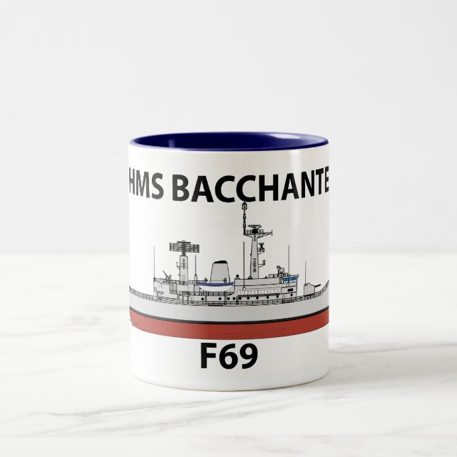 HMS Bacchante, orig config Two-Tone Coffee Mug (Center)