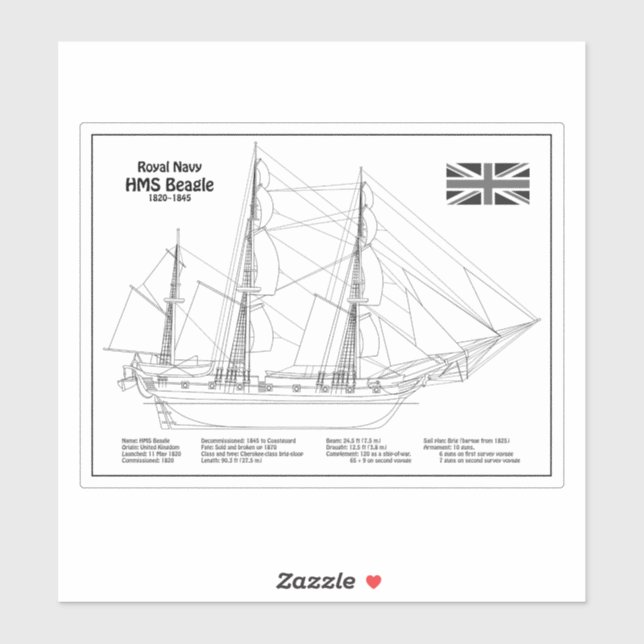 HMS Beagle Tall Ship - Ship Blueprint BD (Sheet)