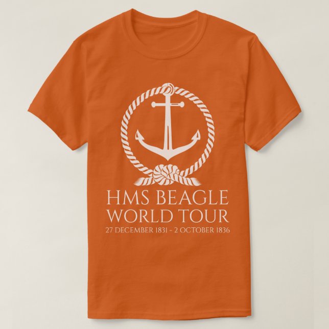 HMS Beagle World Tour Charles Darwin English Histo T-Shirt (Design Front)