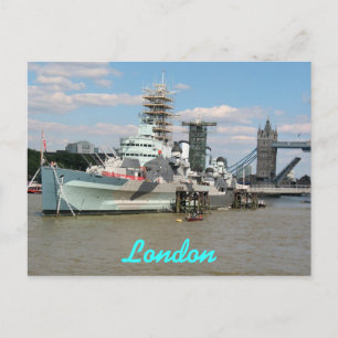 HMS Belfast Thames London UK postcard