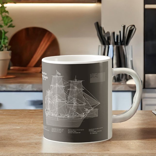 HMS Bounty - Ship Blueprint Plans PD Coffee Mug (Creator Uploaded)