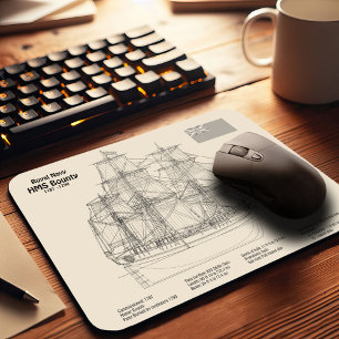 HMS Bounty - Ship Blueprint Plans SD Mouse Pad