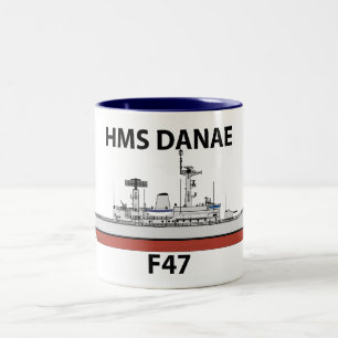 HMS Danae, orig config Two-Tone Coffee Mug