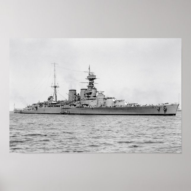 HMS Hood poster 16.5" x 11" (Front)