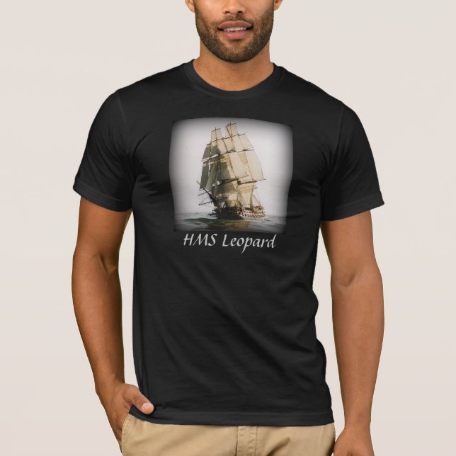 HMS Leopard - Vintage Warship T-Shirt (Front)