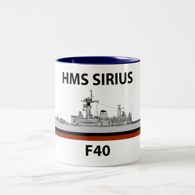 HMS Sirius, seacat Two-Tone Coffee Mug (Center)