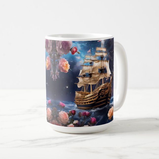 HMS Victory Lord Nelsons Ship Coffee Mug (Front Right)