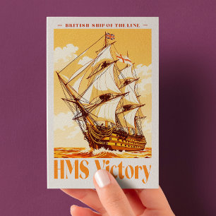 HMS Victory Poster Iconic British Ship of the Line Postcard