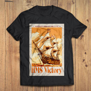 HMS Victory Poster Iconic British Ship of the Line T-Shirt