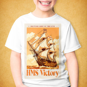 HMS Victory Poster Iconic British Ship of the Line T-Shirt