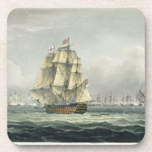HMS Victory sailing for the French line flanked by Coaster