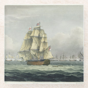 HMS Victory sailing for the French line flanked by Glass Coaster