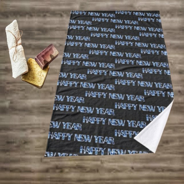HNY-Blue Diamond Bath Towel (Wrap up the old year, and wrap up into the New, with your elegant, HNY Blue Diamond Bath Towel!)