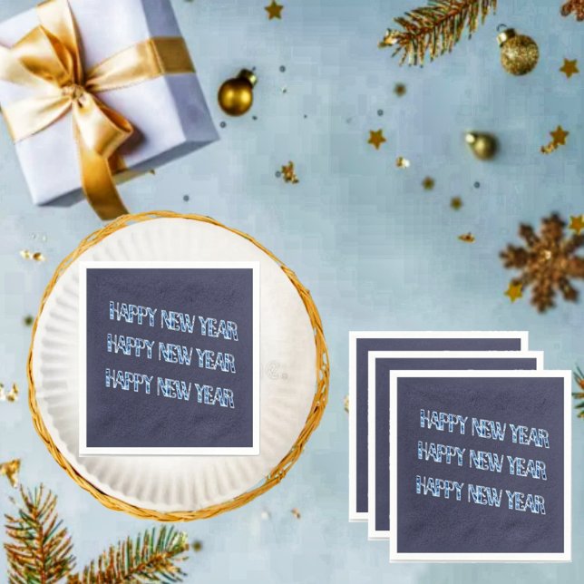 HNY-Blue Diamond Napkin (Set up your New Year's dining table, and Celebrate, with these HNY Blue Diamond Paper Napkins!)
