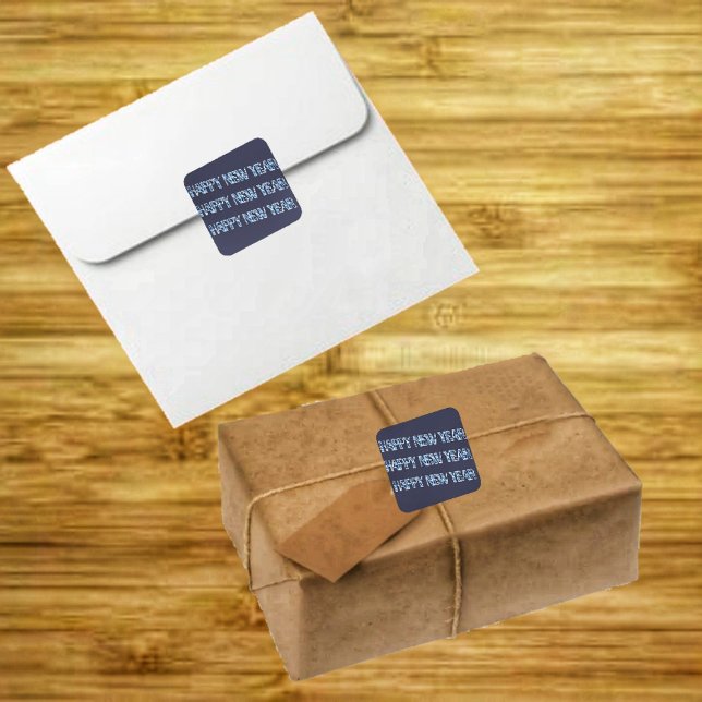 HNY-Blue Diamond Square Sticker (Welcoming New Year stickers, with this design, HNY Blue Diamond Square Stickers.)