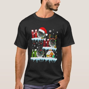 Ho3 Christmas Red Plaid Santa Reindeer Golf Balls T-Shirt