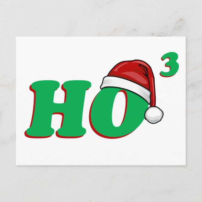 Ho 3 (Cubed) Christmas Humour Holiday Postcard (Front)
