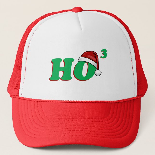 Ho 3 (Cubed) Christmas Humour Trucker Hat (Front)