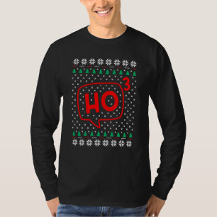 Ho 3 Cubed Funny Christmas Math Teacher Ho Ho Ho T-Shirt