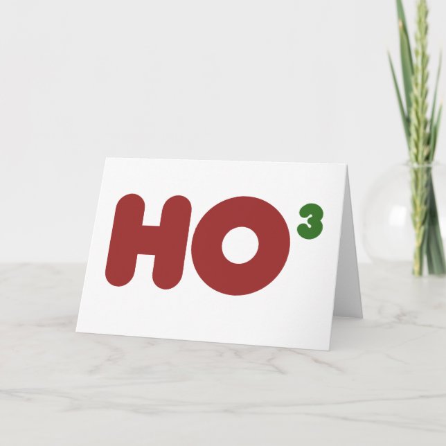Ho 3 Nerdy funny christmas Holiday Card (Front)