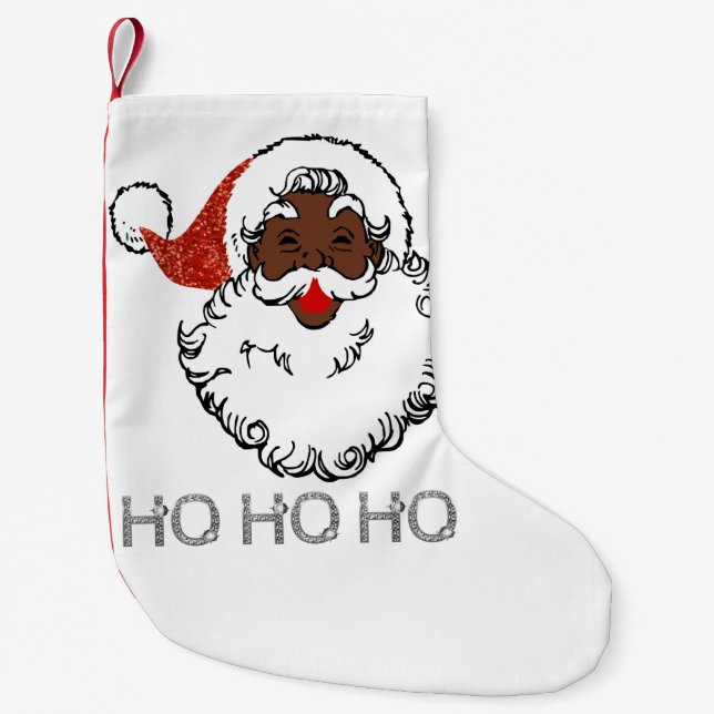 ho black santa small christmas stocking (Front)