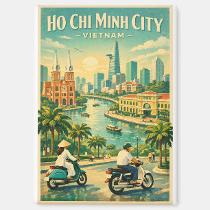 Ho Chi Minh City, Vietnam, in a classic retro Magnet