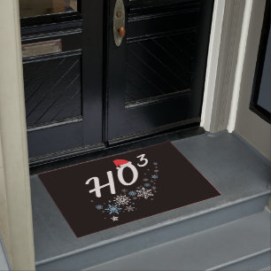 HO³ – Funny Christmas Santa Clause Ho Ho Ho Cubed  Doormat