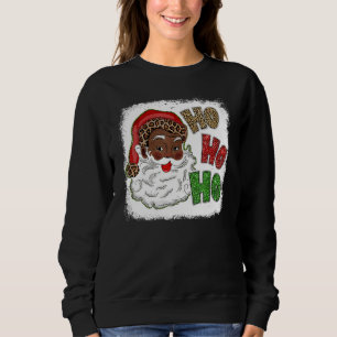 Ho Ho African American Santa Black Merry Christmas Sweatshirt
