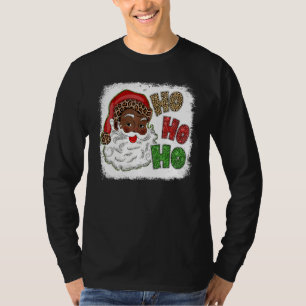 Ho Ho African American Santa Black Merry Christmas T-Shirt