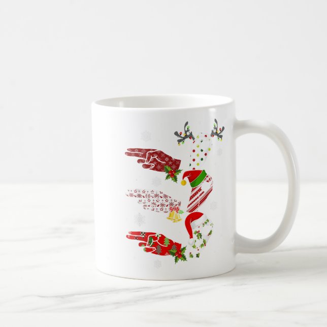 Ho Ho Asl Sign Language Deaf Pride Family Pyjamas  Coffee Mug (Right)