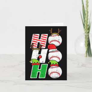 Ho Ho Baseball Elf Candy Cane Funny Christmas Srt  Card