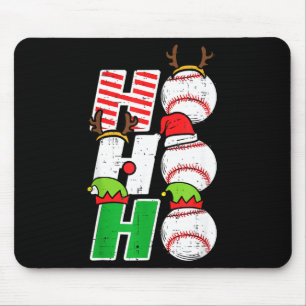 Ho Ho Baseball Elf Candy Cane Funny Christmas Srt  Mouse Pad