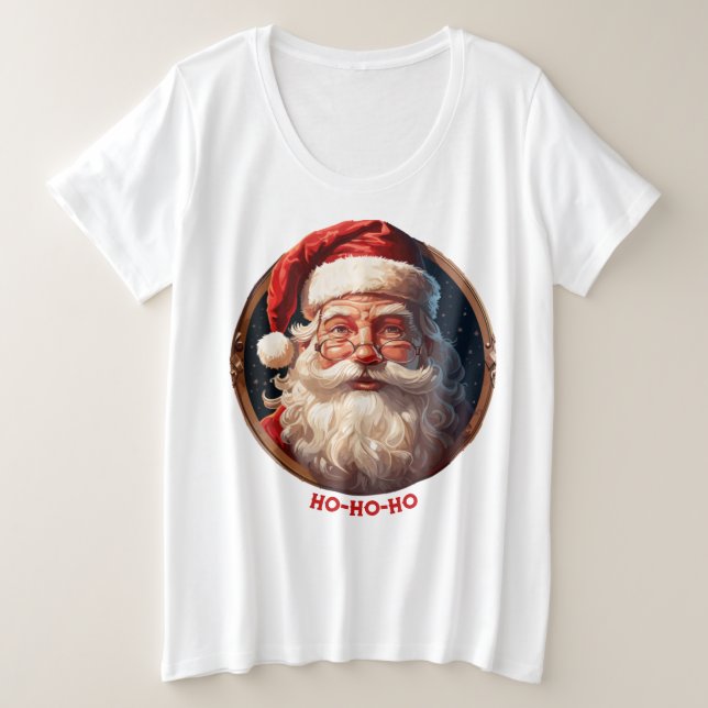 Ho Ho Happiness Plus Size T-Shirt (Design Front)