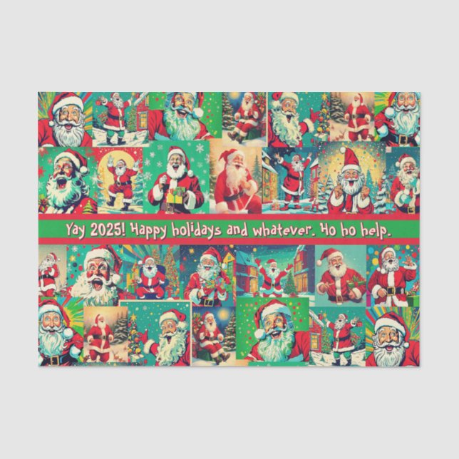 HO HO HELP tissue paper (Front)