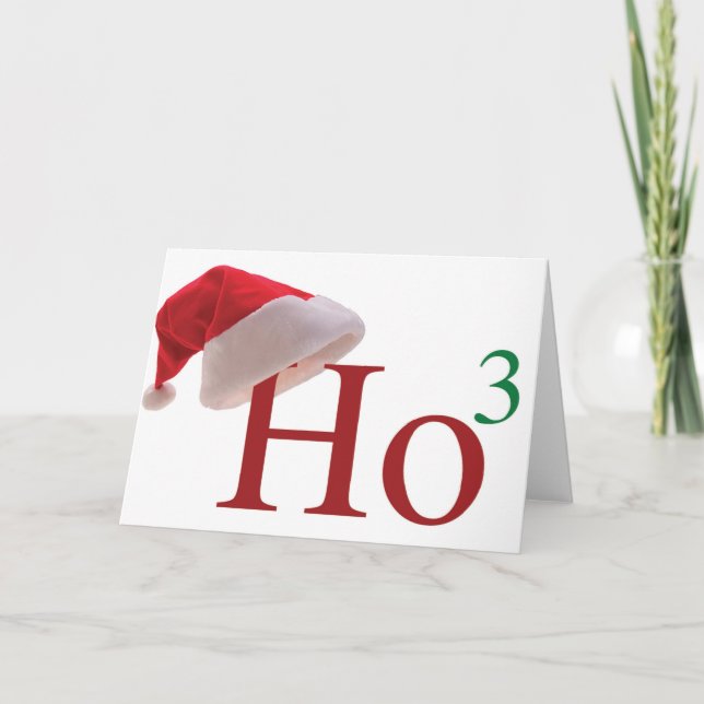Ho Ho Ho 3 Merry Christmas to the 3rd power Holiday Card (Front)