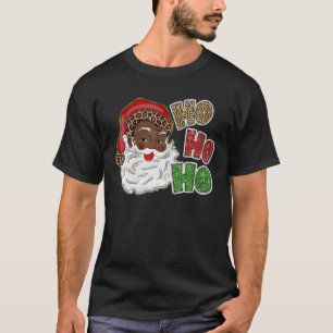 Ho Ho Ho African American Santa Black Merry Christ T-Shirt