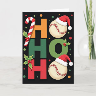 Ho Ho Ho Baseball Christmas Card