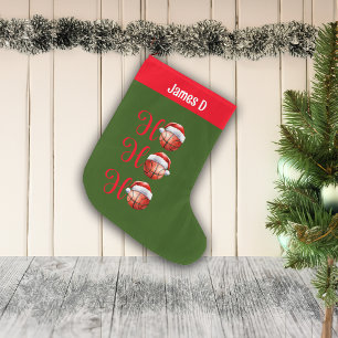 Ho Ho Ho Basketball Custom Name Large Christmas Stocking