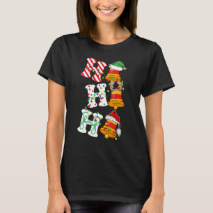 Ho Ho Ho Bell Lights Santa Hat reindeer ELF Christ T-Shirt