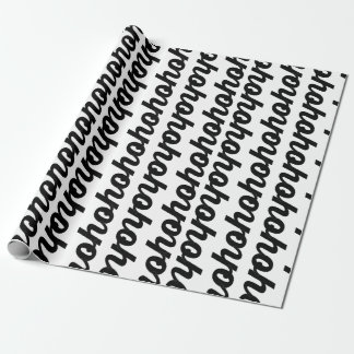 HO HO HO black bold script Wrapping Paper