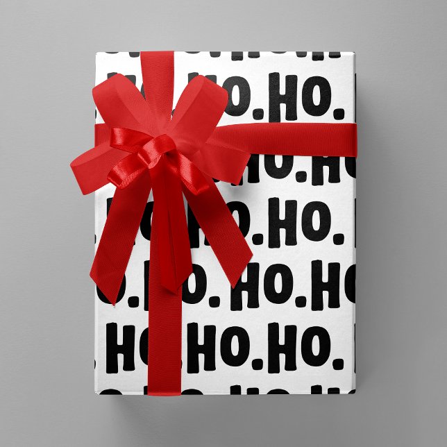 Ho. Ho. Ho. Black & White Chic & Fun Christmas Wrapping Paper (Ho. Ho. Ho. Black & White Chic & Fun Christmas Wrapping Paper)