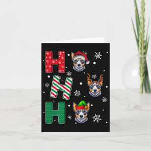 Ho Ho Ho Blue Heeler Dog Matching Christmas Santa Card