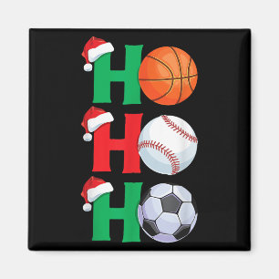 Ho Ho Ho Boys Christmas Srts Basketball Baseball S Magnet