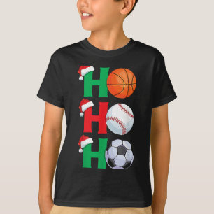 Ho Ho Ho Boys Christmas Srts Basketball Baseball S T-Shirt
