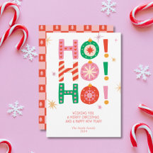 HO! HO! HO! Bright Fun Non-Photo Christmas Card
