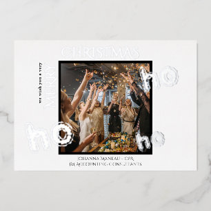 Ho Ho Ho Business Clients White Christmas Photo 