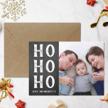 HO HO HO | Chalkboard Christmas Holiday Photo Card<br><div class="desc">These fun and modern holiday photo cards are perfect for sending out to family and friends this Christmas.</div>