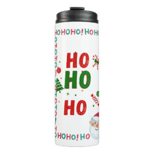Ho Ho Ho Cheerful Santa Christmas Design Thermal Tumbler