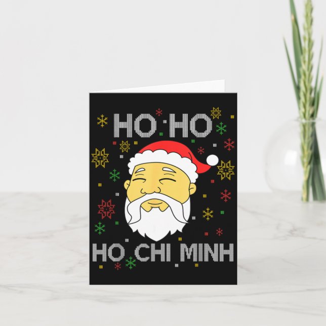 Ho Ho Ho Chi Minh Asian Vietnamese Santa Claus Chr Card (Front)